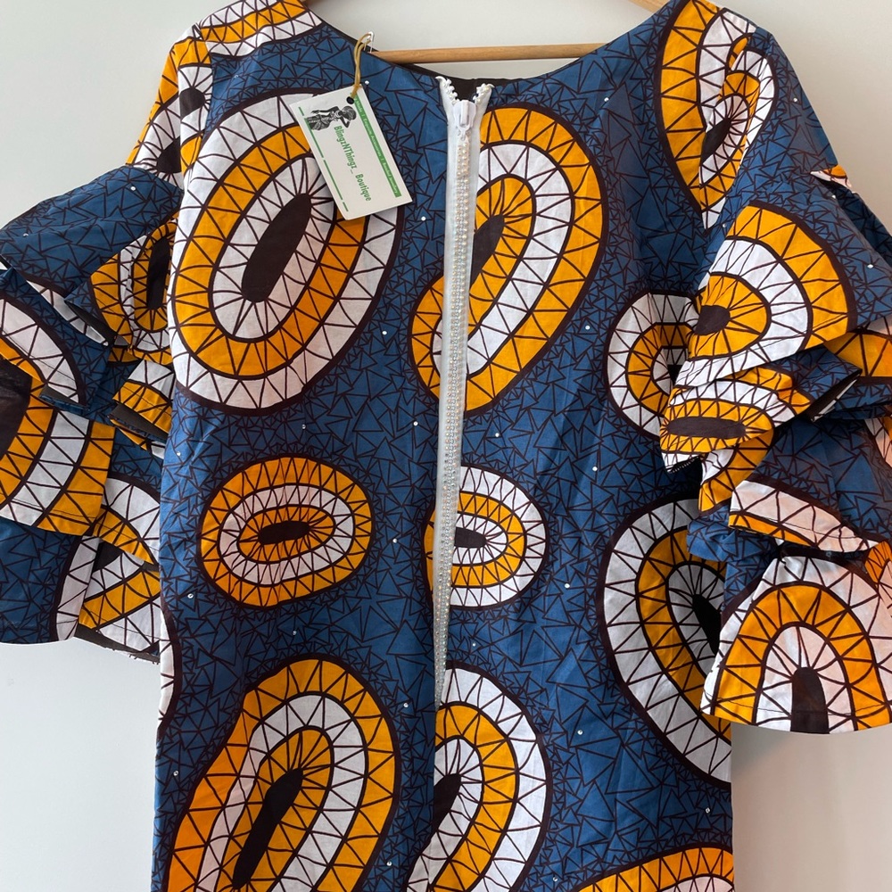 Unique print dress handmade with gems - Medium - Picture 11 of 13